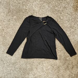 Donna Karan Black Long Sleeve Top